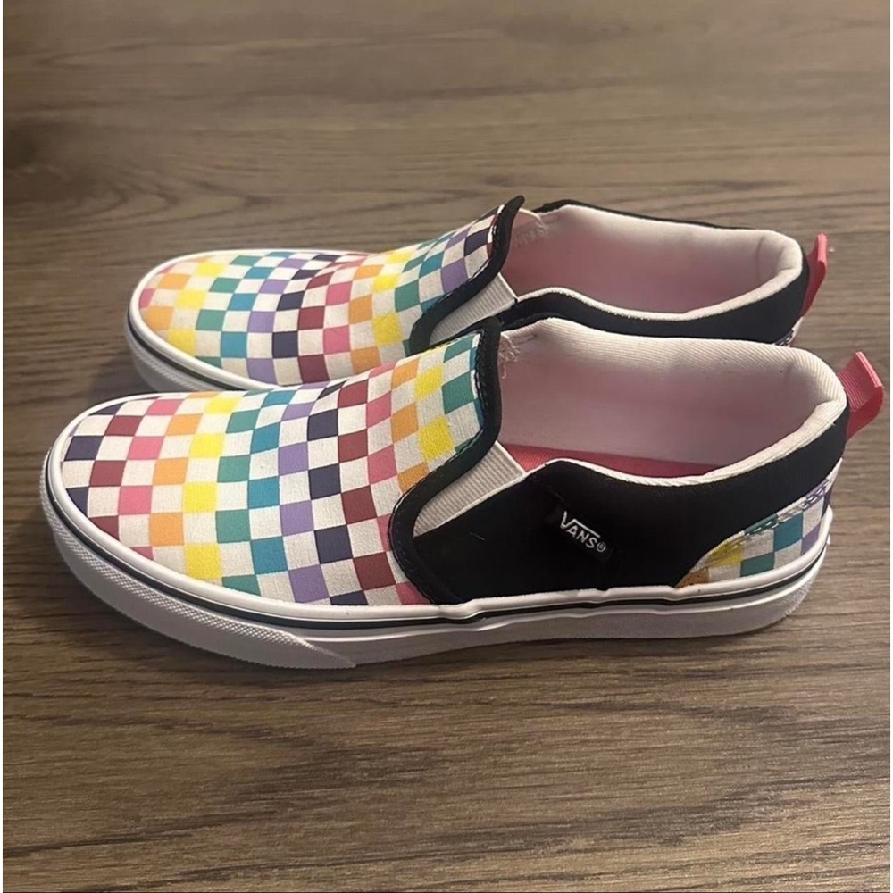 Colorful Checkered Slip-Ons - Picture 3 of 7